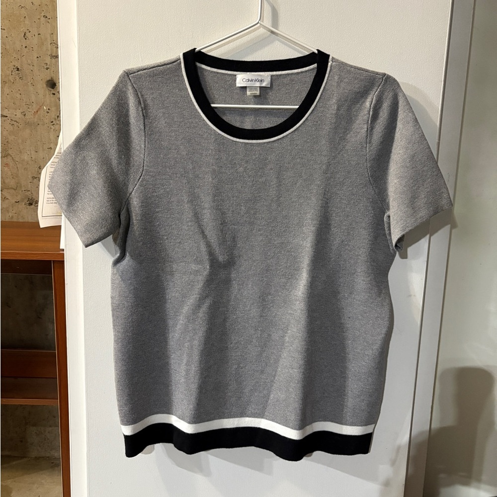 Calvin Klein Gray Fitted Short Sleeve T-Shirt